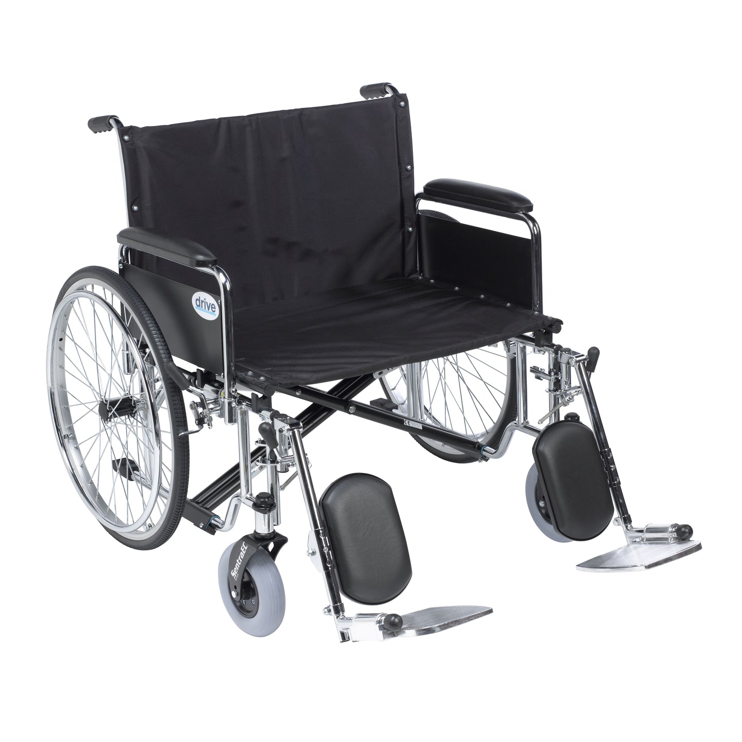 Sentra EC Heavy Duty Extra Wide Wheelchair, Detachable Full Arms, Elevating Leg Rests, 26" Seat