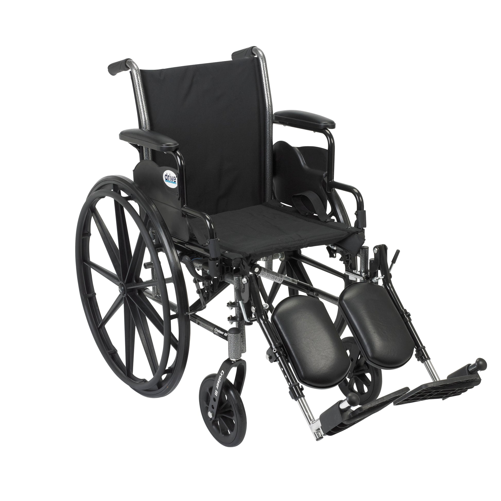 Cruiser III Light Weight Wheelchair with Flip Back Removable Arms, Desk Arms, Elevating Leg Rests, 16" Seat