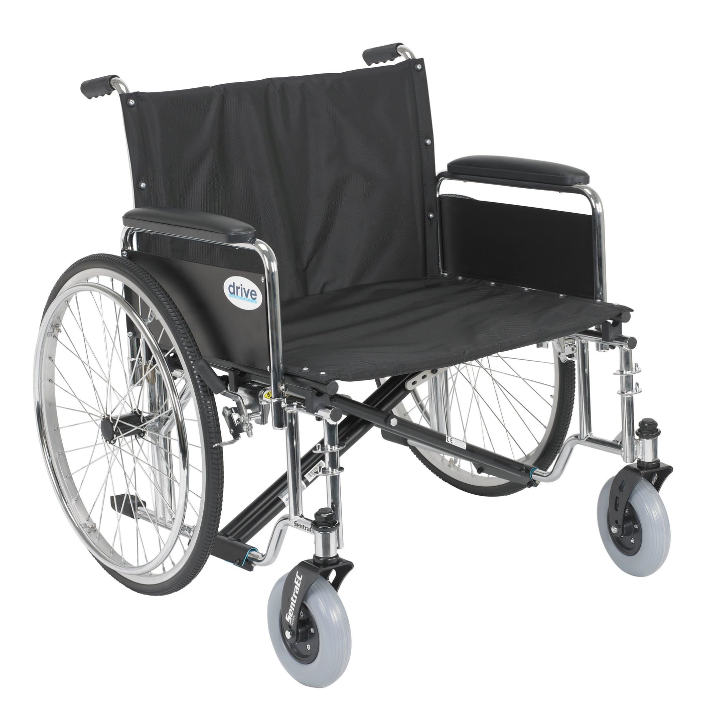 Sentra EC Heavy Duty Extra Wide Wheelchair, Detachable Full Arms, 26" Seat
