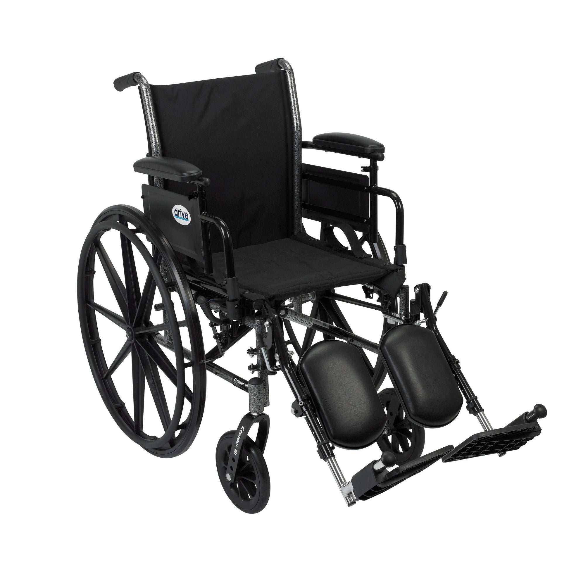 Cruiser III Light Weight Wheelchair with Flip Back Removable Arms, Adjustable Height Desk Arms, Elevating Leg Rests, 20"