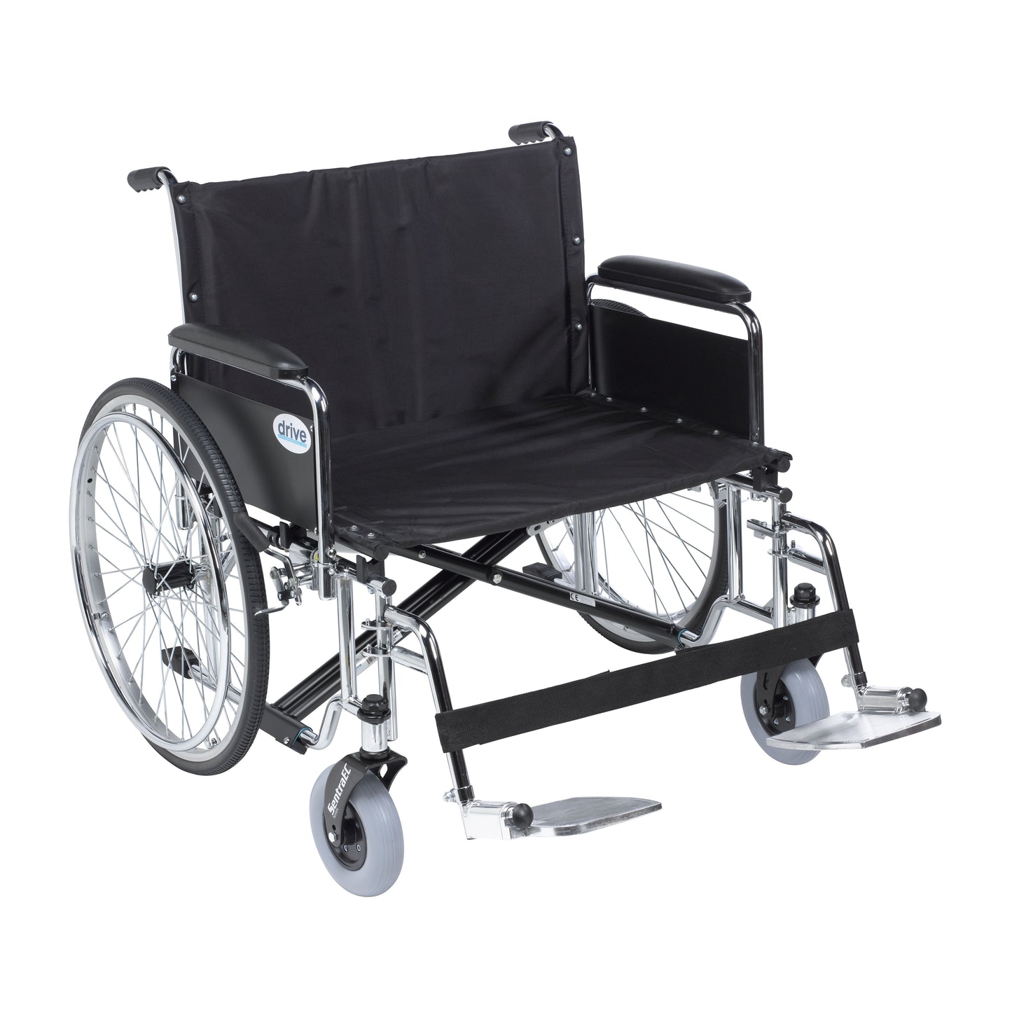 Sentra EC Heavy Duty Extra Wide Wheelchair, Detachable Full Arms, Swing away Footrests, 28" Seat